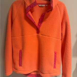 Vineyard Vines Bright Orange Fleece with Pink Trim